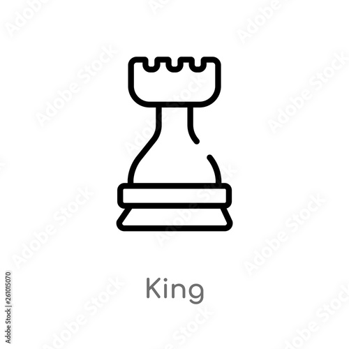 outline king vector icon. isolated black simple line element illustration from strategy concept. editable vector stroke king icon on white background © zaurrahimov