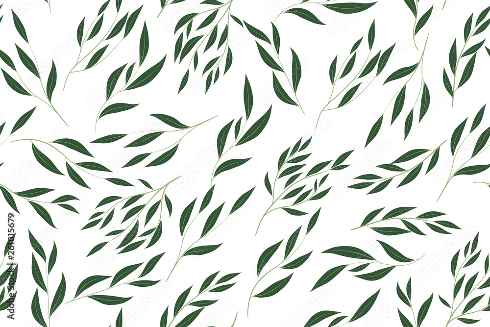Eucalyptus Vector. Cute Seamless Pattern with Vector Leaves, Branches and Floral Elements. Elegant Cute Background for Rustic Wedding Design, Fabric, Textile, Dress. Eucalyptus Vector in Vintage Style Eucalyptus Vector. Cute Seamless Pattern with Vector Leaves, Branches and Floral Elements. Elegant Cute Background for Rustic Wedding Design, Fabric, Textile, Dress. Eucalyptus Vector in Vintage Style