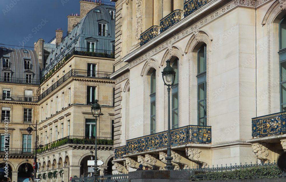 Fototapeta premium Architecture of Paris France. Facades of a traditional apartment buildings