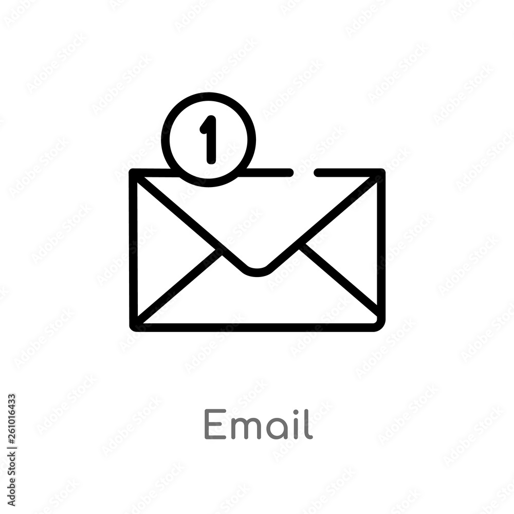 outline email vector icon. isolated black simple line element illustration from strategy concept. editable vector stroke email icon on white background outline email vector icon. isolated black simple line element illustration from strategy concept. editable vector stroke email icon on white background