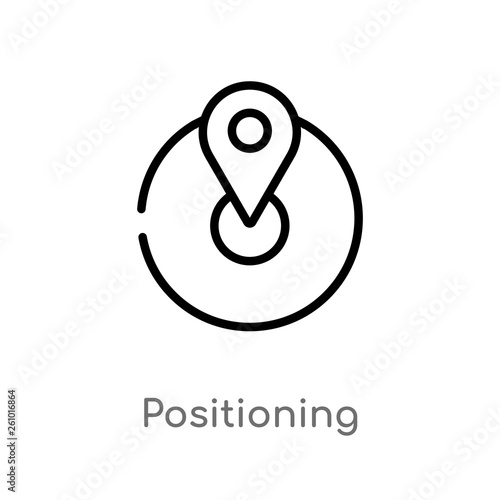 outline positioning vector icon. isolated black simple line element illustration from strategy concept. editable vector stroke positioning icon on white background