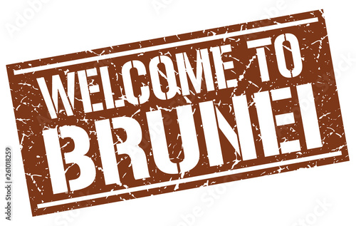 welcome to Brunei stamp
