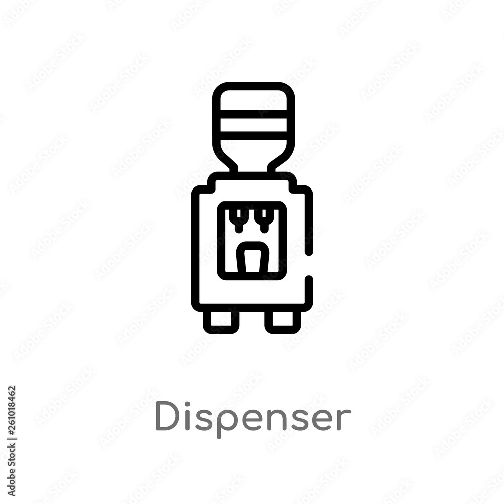 outline dispenser vector icon. isolated black simple line element illustration from summer concept. editable vector stroke dispenser icon on white background outline dispenser vector icon. isolated black simple line element illustration from summer concept. editable vector stroke dispenser icon on white background