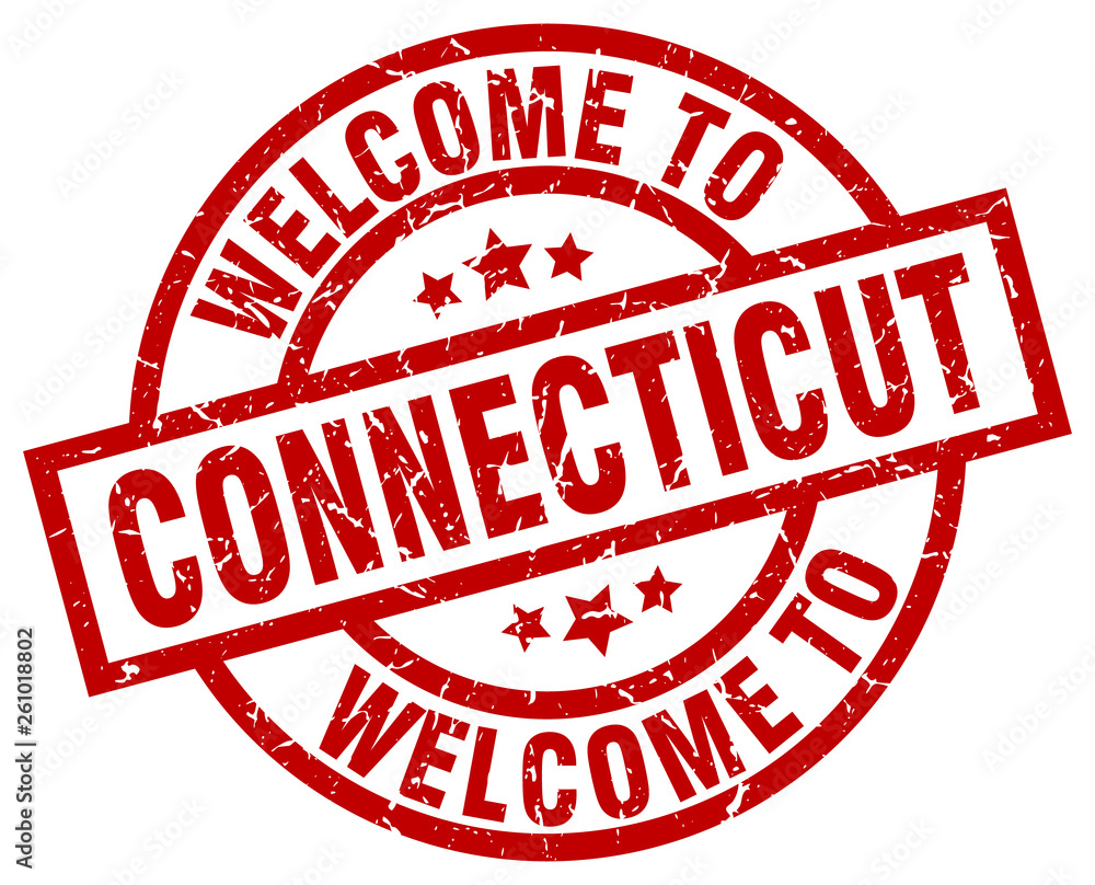 welcome to Connecticut red stamp welcome to Connecticut red stamp
