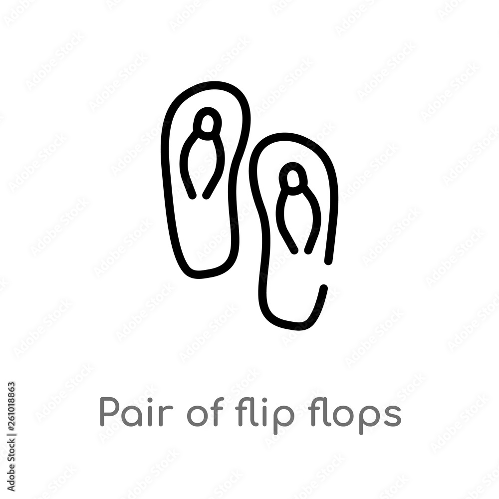 outline pair of flip flops vector icon. isolated black simple line element illustration from summer concept. editable vector stroke pair of flip flops icon on white background outline pair of flip flops vector icon. isolated black simple line element illustration from summer concept. editable vector stroke pair of flip flops icon on white background