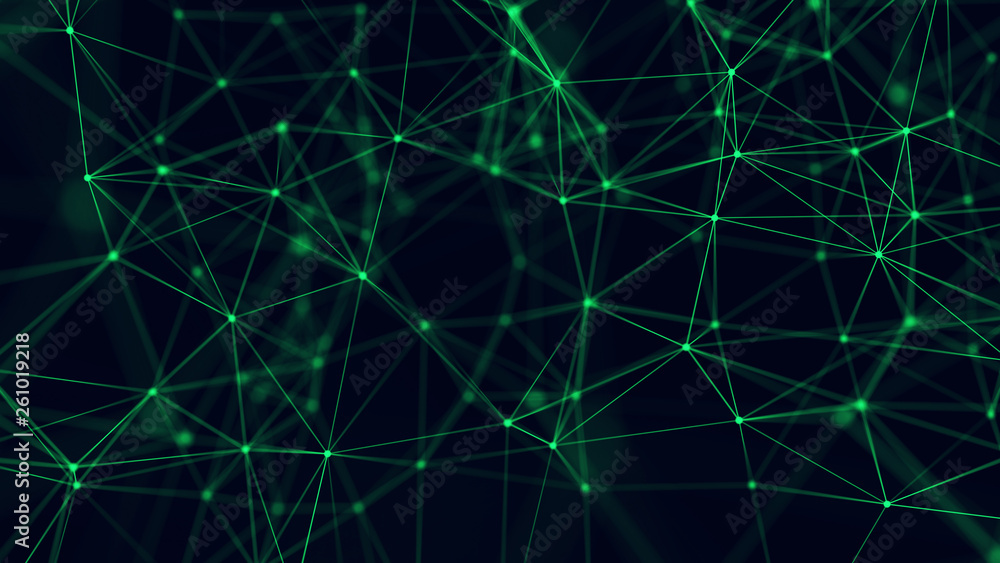 Big data visualization. Abstract background with connecting dots and lines. 3D rendering. High resolution. Big data visualization. Abstract background with connecting dots and lines. 3D rendering. High resolution.