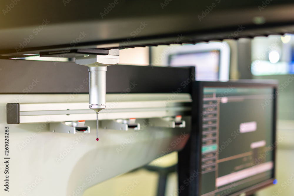 Close up head probe of automatic coordinate measurement machine (CMM) for inspection high precision and high accuracy part Close up head probe of automatic coordinate measurement machine (CMM) for inspection high precision and high accuracy part