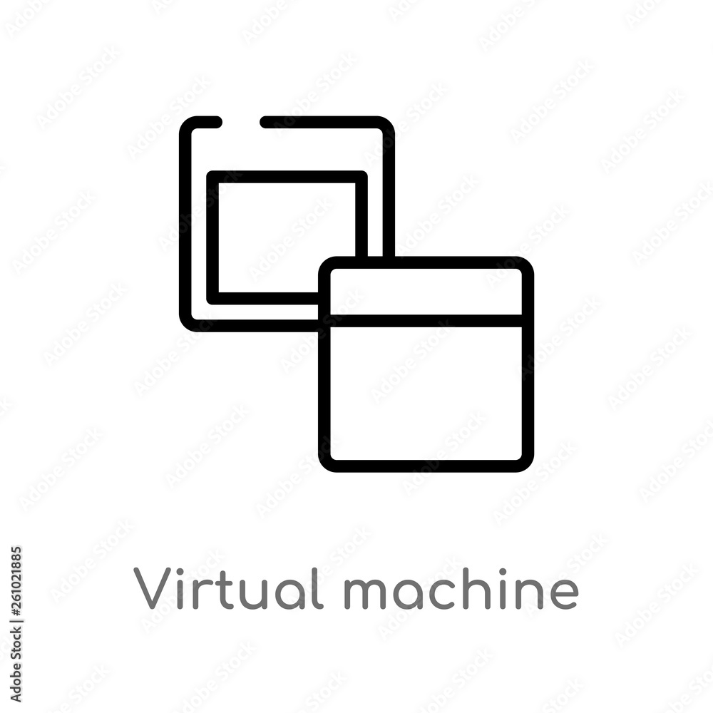 outline virtual machine vector icon. isolated black simple line element ...