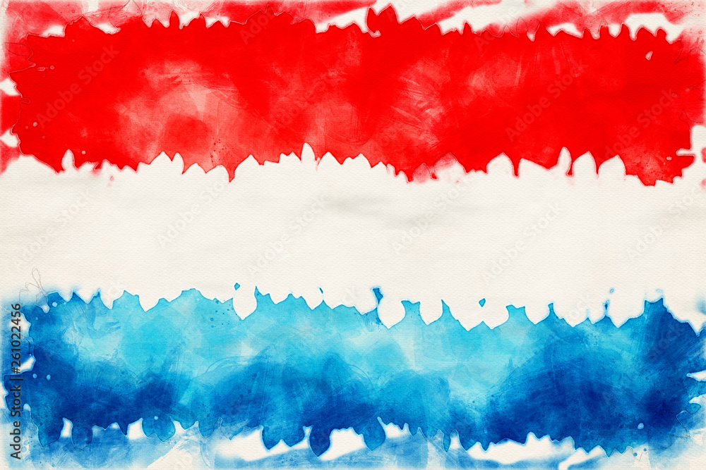 aquarelle of the flag of Luxembourg aquarelle of the flag of Luxembourg