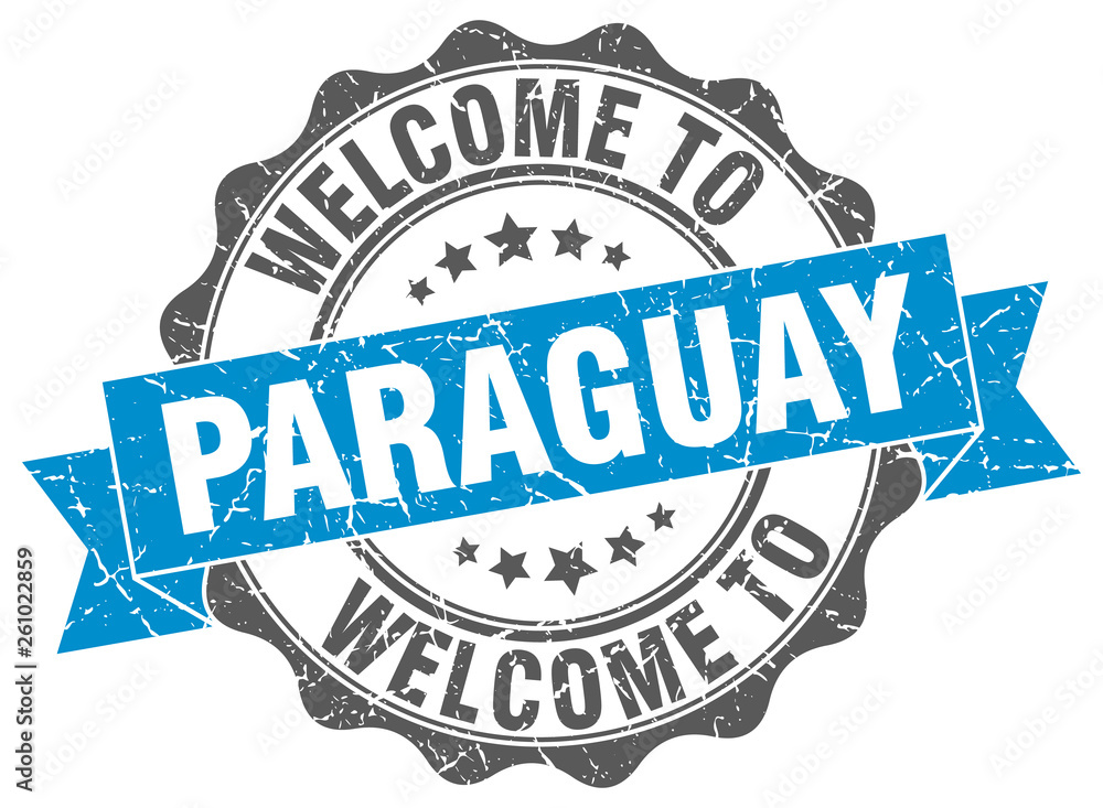 Fototapeta premium Paraguay round ribbon seal