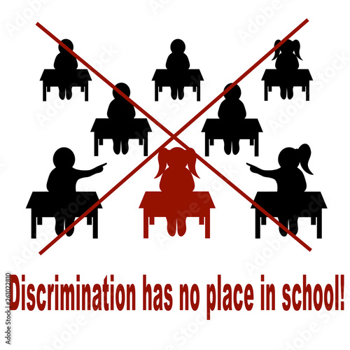 A poster calling for anti-discrimination in school.