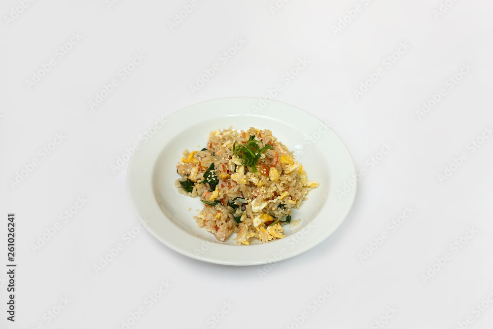 cooked dish on a white background