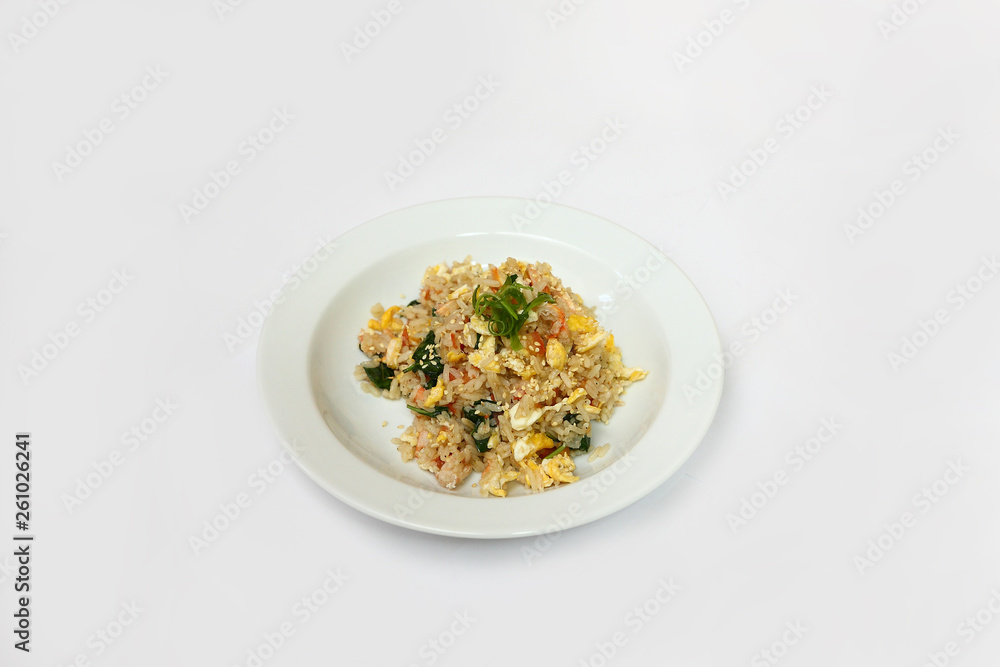 cooked dish on a white background cooked dish on a white background