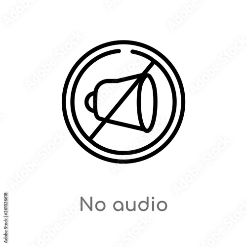 outline no audio vector icon. isolated black simple line element illustration from technology concept. editable vector stroke no audio icon on white background