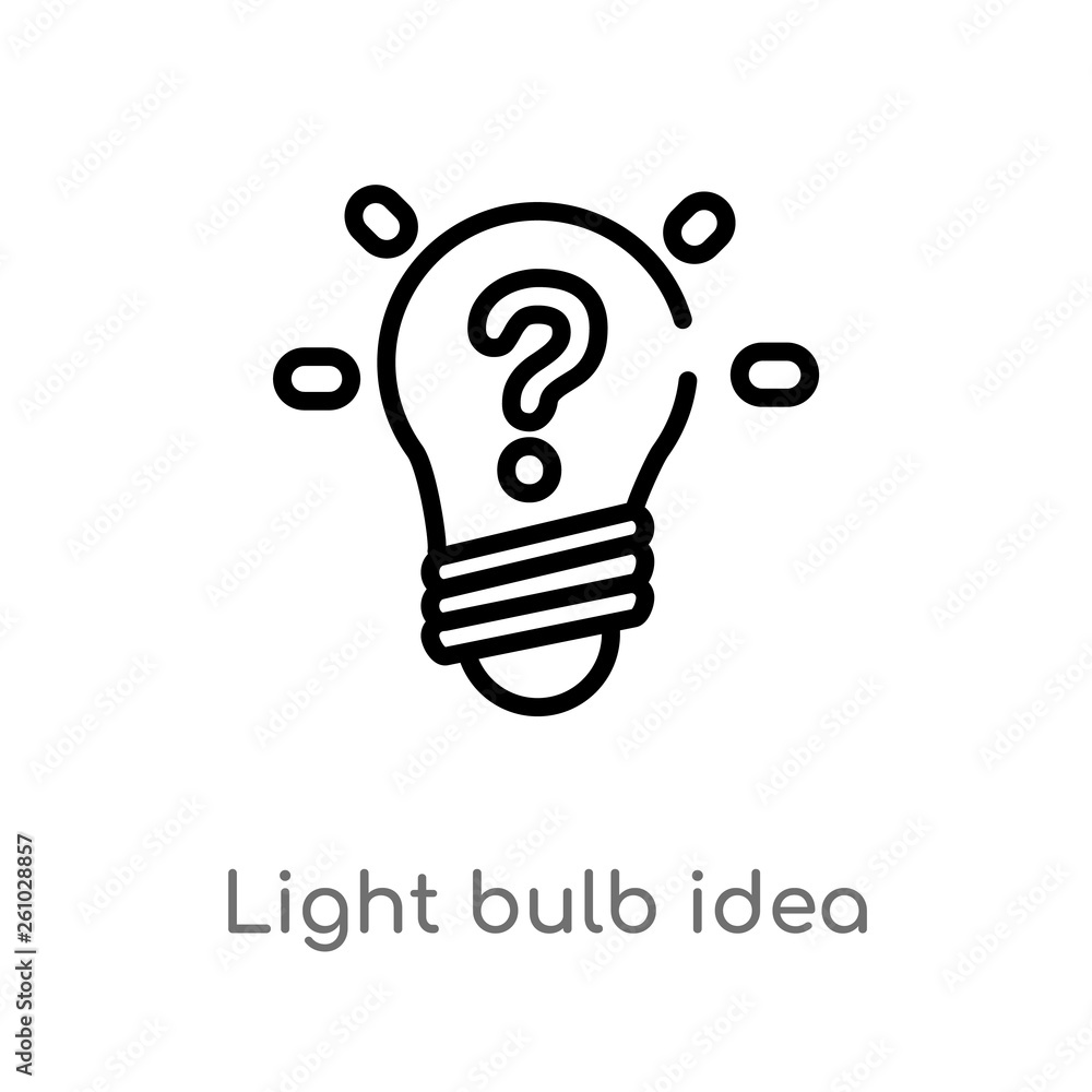 outline light bulb idea vector icon. isolated black simple line element illustration from technology concept. editable vector stroke light bulb idea icon on white background outline light bulb idea vector icon. isolated black simple line element illustration from technology concept. editable vector stroke light bulb idea icon on white background