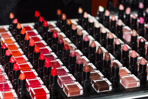 lipstick palette on black background