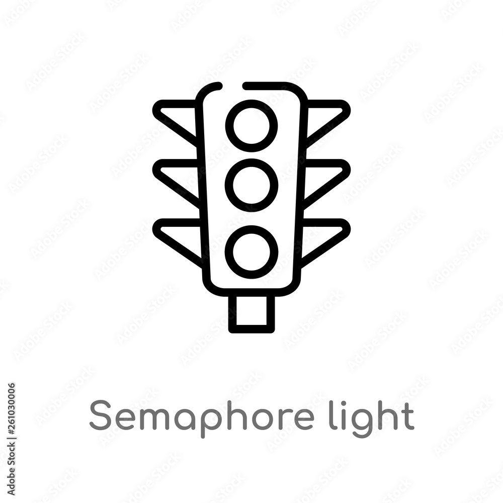 outline semaphore light vector icon. isolated black simple line element illustration from tools and utensils concept. editable vector stroke semaphore light icon on white background outline semaphore light vector icon. isolated black simple line element illustration from tools and utensils concept. editable vector stroke semaphore light icon on white background