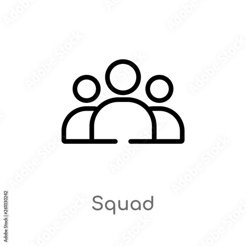 outline squad vector icon. isolated black simple line element illustration from tools and utensils concept. editable vector stroke squad icon on white background