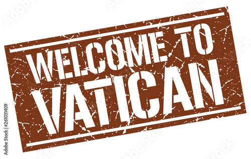 welcome to Vatican stamp