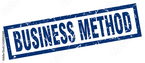 square grunge blue business method stamp