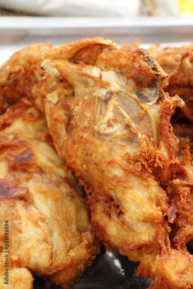 Fried chicken is delicious in street food Fried chicken is delicious in street food