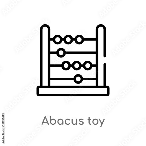 outline abacus toy vector icon. isolated black simple line element illustration from toys concept. editable vector stroke abacus toy icon on white background