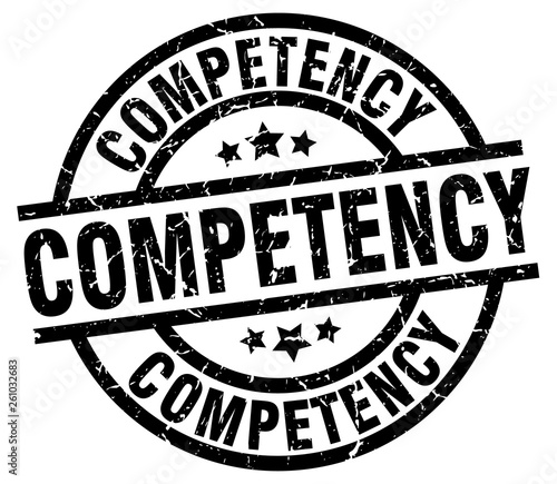 competency round grunge black stamp