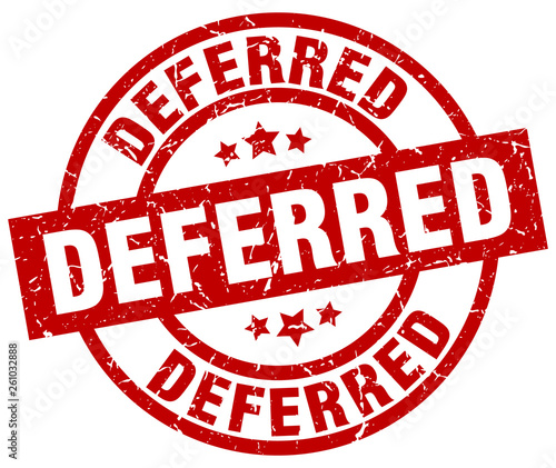 deferred round red grunge stamp