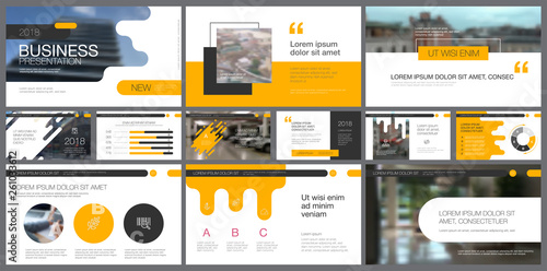 Pink and grey infographic design elements for presentation