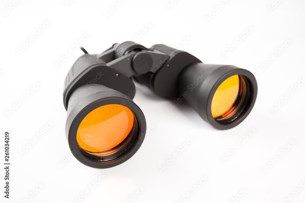 Black binoculars isolated on white background Black binoculars isolated on white background