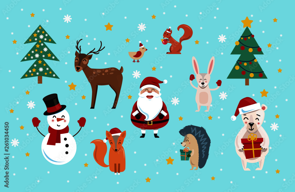 Christmas cartoon characters illustration Christmas cartoon characters illustration