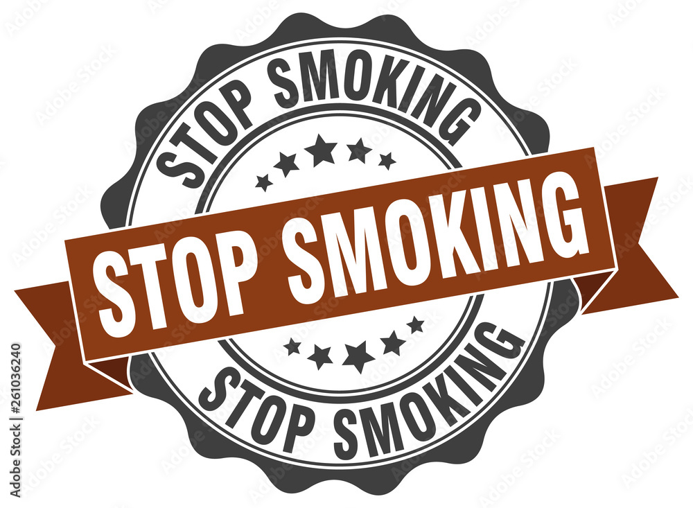 stop smoking stamp. sign. seal