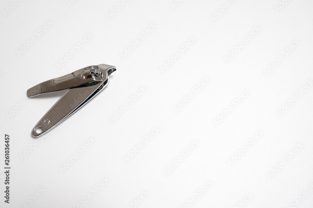 Nail clipper set, plastic and silver, isolated in white background Nail clipper set, plastic and silver, isolated in white background