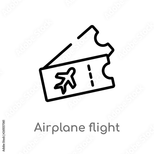 outline airplane flight tickets vector icon. isolated black simple line element illustration from transport concept. editable vector stroke airplane flight tickets icon on white background