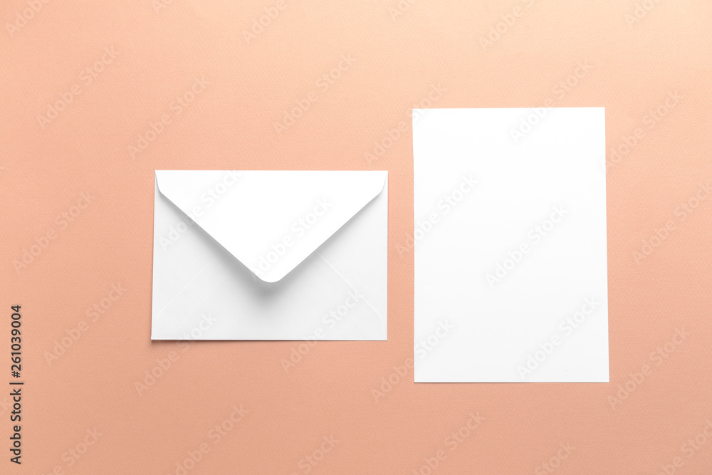 Mockup of invitation on color background Mockup of invitation on color background