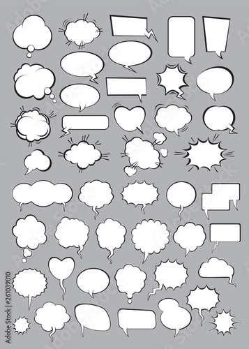 Set of comic speech bubbles. Vector Illustration.