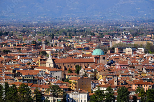 Fototapeta Naklejka Na Ścianę i Meble -  Panoramic view of Vicenza fron Monte Berico. Gigapixel landscape. Vicenza, Veneto, Italy. 26 March 2019