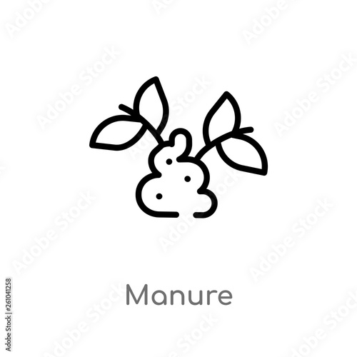 outline manure vector icon. isolated black simple line element illustration from agriculture farming concept. editable vector stroke manure icon on white background