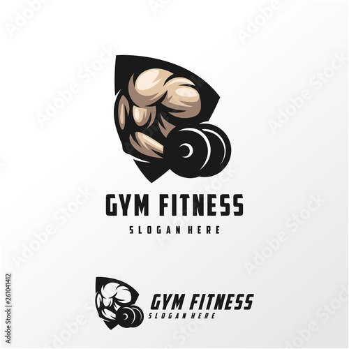muscle logo design vector illustration template