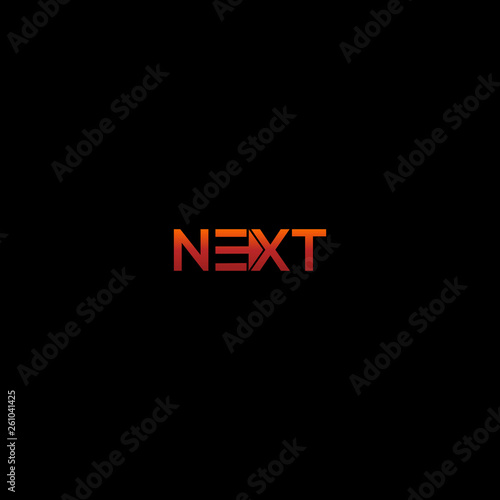 Next typography logo template vector, NEXT Letter Typography Text, with next logo design inspiration