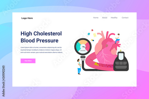 Web Page Header High Colesterol illustration concept landing page suitable for website creative agency and digital marketing