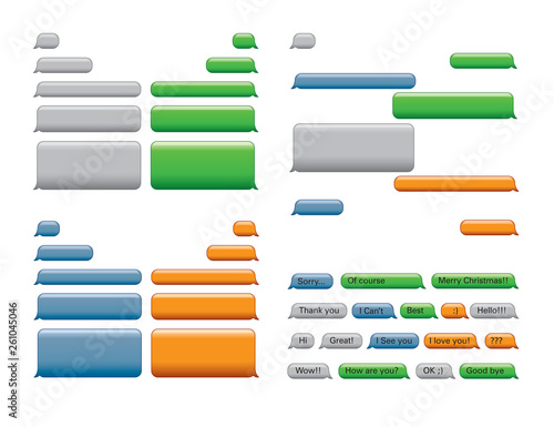 Speech bubbles. Phone and chat bubbles. Short message. Vector Illustration.