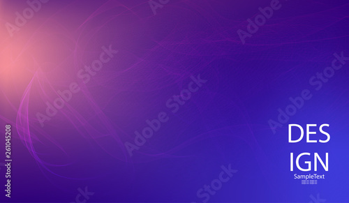 Abstract blue background with smooth thin abstract lines, haze