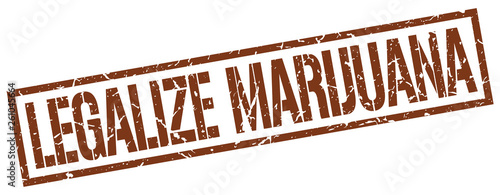 legalize marijuana brown grunge square vintage rubber stamp