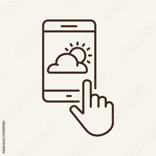 Mobile weathers app line icon