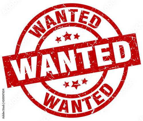 wanted round red grunge stamp
