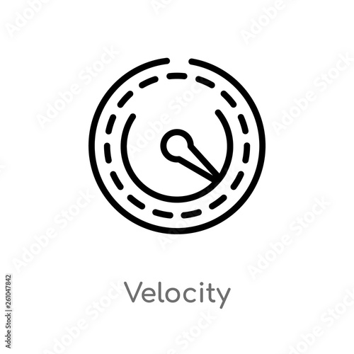 outline velocity vector icon. isolated black simple line element illustration from big data concept. editable vector stroke velocity icon on white background