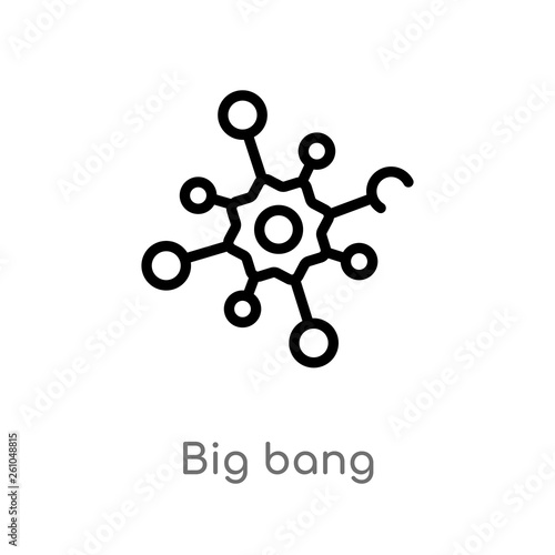 outline big bang vector icon. isolated black simple line element illustration from astronomy concept. editable vector stroke big bang icon on white background