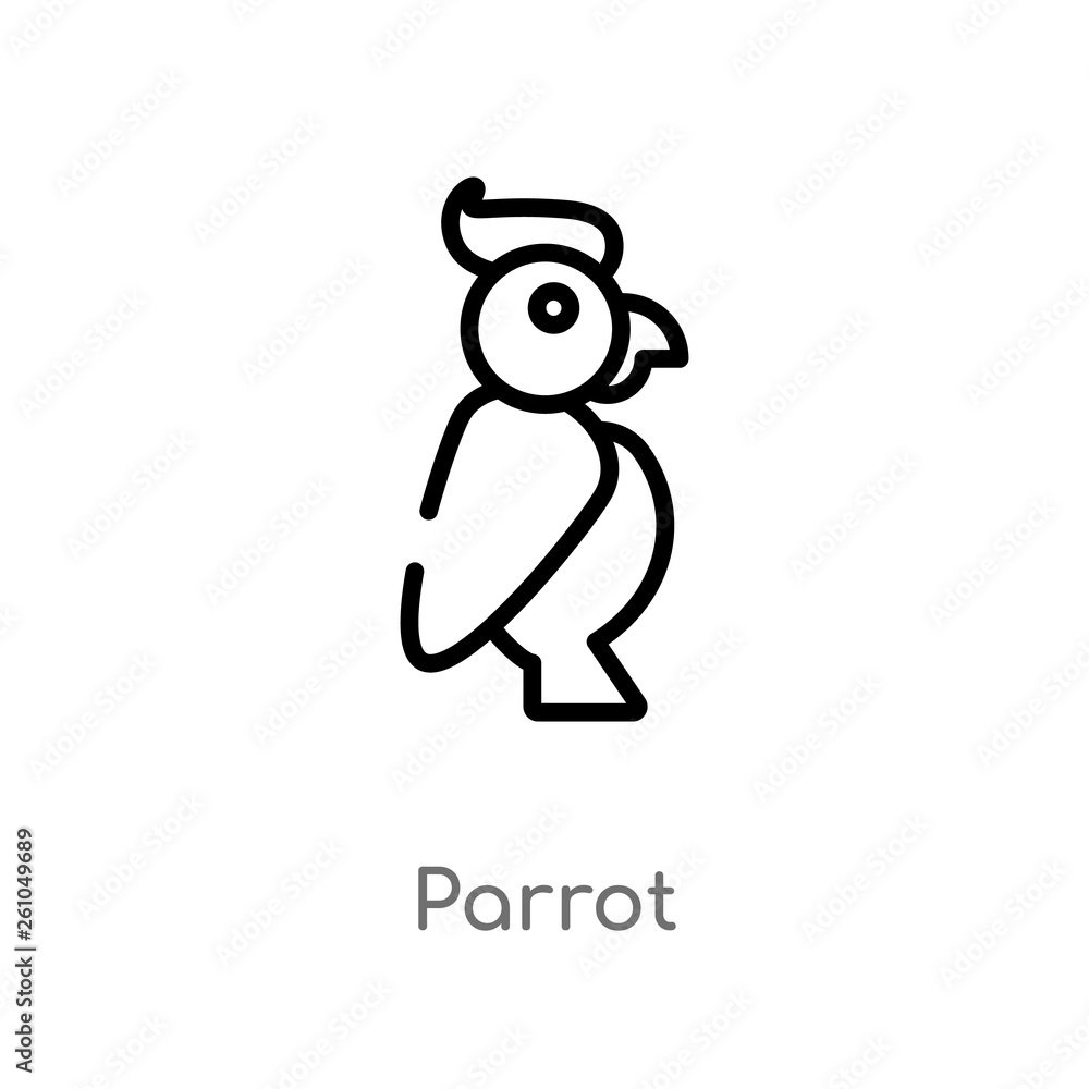 outline parrot vector icon. isolated black simple line element illustration from brazilia concept. editable vector stroke parrot icon on white background outline parrot vector icon. isolated black simple line element illustration from brazilia concept. editable vector stroke parrot icon on white background
