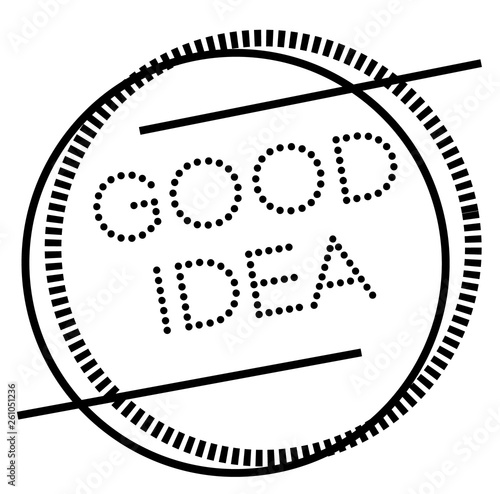 GOOD IDEA stamp on white